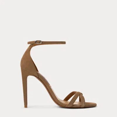 Polo Ralph Lauren Perrin 100 Mm Goat-suede Sandal In Cocoa