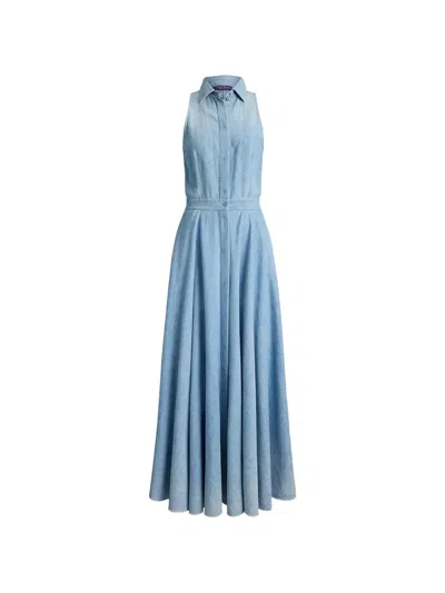 Polo Ralph Lauren Peyten Cotton Denim Day Dress In Blue