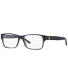 Polo Ralph Lauren Ph2117 Men's Rectangle Eyeglasses In Shiny Transparent Blue