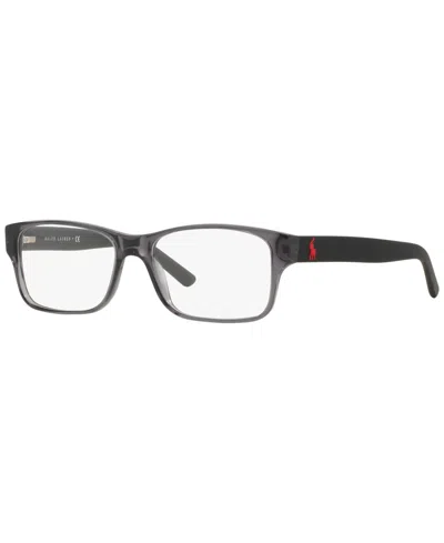 Polo Ralph Lauren Ph2117 Men's Rectangle Eyeglasses In Shiny Transparent Gray