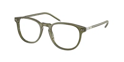 Polo Ralph Lauren Ph2225 6284 Men's Glasses Green Size 52 - Free Lenses - Blue Light Block Available In Transparent Shiny Olive Green