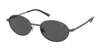 Polo Ralph Lauren Ph3145 930787 Men's Sunglasses Gunmetal Size 53 In Black