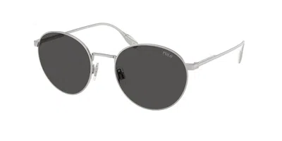 Polo Ralph Lauren Ph3158 908887 Men's Sunglasses Silver Size 53 In Green