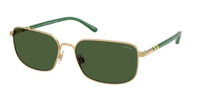Polo Ralph Lauren Ph3159 947771 Occhiali Da Sole Oro Per Uomo In Green