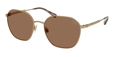 Polo Ralph Lauren Ph3160 944973 Men's Sunglasses Gold Size 56 In Orange