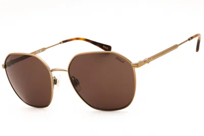 Polo Ralph Lauren Ph3160 Round Metal Sunglasses In Gold