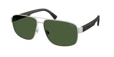 Polo Ralph Lauren Ph3165 931671 Men's Sunglasses Silver Size 61 In Gold