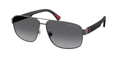 Polo Ralph Lauren Ph3165 Polarized 9215t3 Men's Sunglasses Gunmetal Size 61 In Neutral
