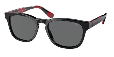Polo Ralph Lauren Ph4170 500187 Men's Sunglasses Black Size 53 In Shiny Black