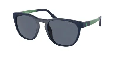 Polo Ralph Lauren Ph4182u 550687 Men's Sunglasses Blue Size 53 In Black