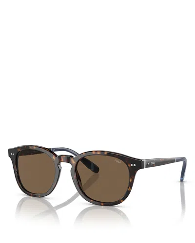 Polo Ralph Lauren Ph4206 Round Sunglasses, 52mm In Brown