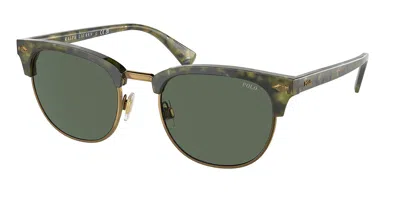 Polo Ralph Lauren Ph4217 543671 Men's Sunglasses Gold Size 53 In Green