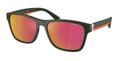 Polo Ralph Lauren Ph4229u 55966q Occhiali Da Sole Verdi Per Uomo In Multi