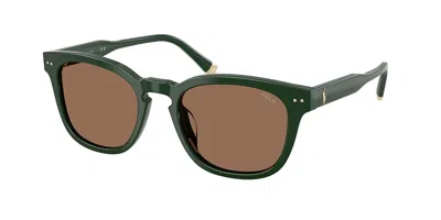 Polo Ralph Lauren Ph4242f Asian Fit 614073 Men's Sunglasses Green Size 52 In Red