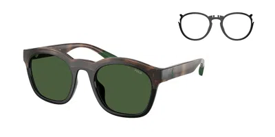 Polo Ralph Lauren Ph4243u With Clip-on Men's Glasses, Black, Size 51 In Metallic