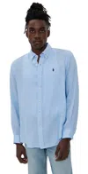 Polo Ralph Lauren Slim Fit Striped Shirt With Button-down Collar In Blue