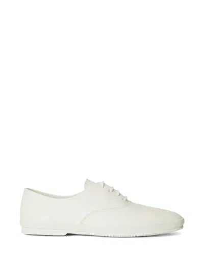 Polo Ralph Lauren Pierced Leather Sneakers In White