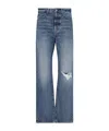 Polo Ralph Lauren Straight Leg Trousers Distressed Detail In Blue