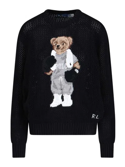 Polo Ralph Lauren Pierced Sweater In Black