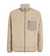 Polo Ralph Lauren Mens Adirondack Heather Patch-pocket Logo-embroidered Fleece Jacket In Beige