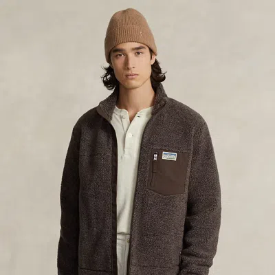 Polo Ralph Lauren Pile Fleece Jacket In Brown