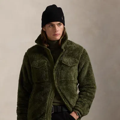 Polo Ralph Lauren Pile Fleece Shirt Jacket In New Olive