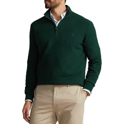 Polo Ralph Lauren Pima Cotton 1/2-zip Sweater In Moss Agate