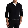 Polo Ralph Lauren Mesh-knit Cotton Quarter-zip Sweater Man Turtleneck Black Size Xxl Cotton In Polo Black