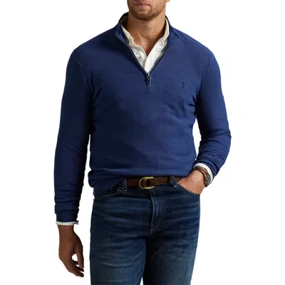 Polo Ralph Lauren Pima Cotton 1/2-zip Sweater In Rustic Blue