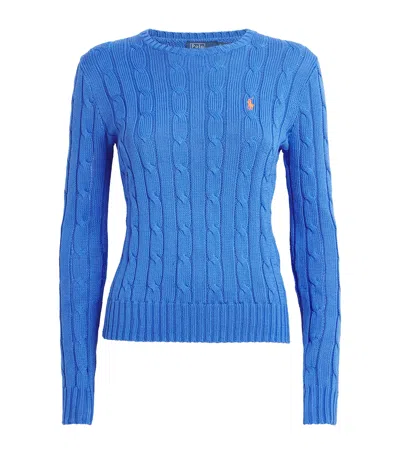 Polo Ralph Lauren Pima Cotton Cable-knit Sweater In Blue