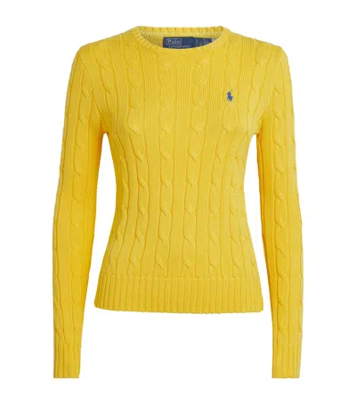 Polo Ralph Lauren Pima Cotton Cable Knit Sweater In Yellow
