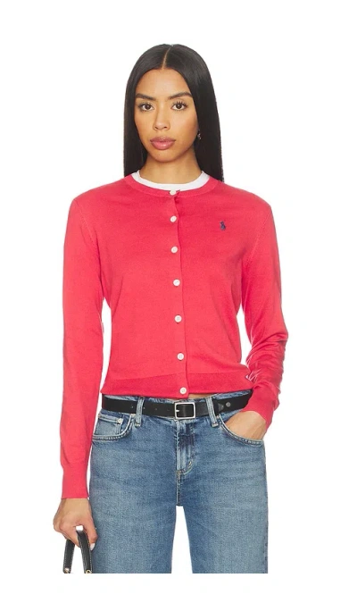 Polo Ralph Lauren Pima Cotton Cardigan In Red