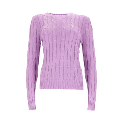 Pre-owned Polo Ralph Lauren Pima Cotton Julianna Long-sleeve Pullover 'bright Aster' | Pink | Women's Size S