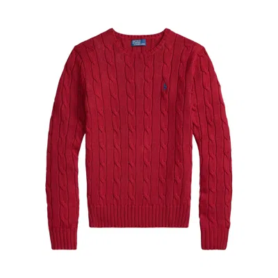 Pre-owned Polo Ralph Lauren Pima Cotton Julianna Long-sleeve Pullover 'sweet Tomato' | Red | Women's Size L
