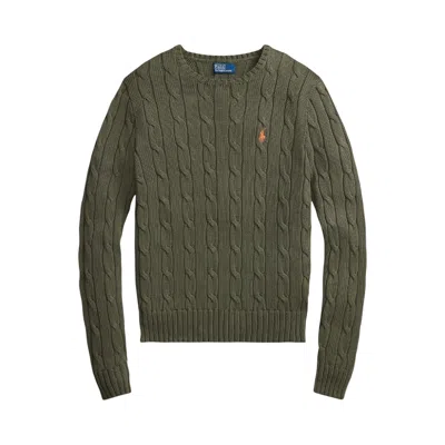 Pre-owned Polo Ralph Lauren Pima Cotton Julianna Long-sleeve Pullover 'dense Olive' | Green | Women's Size Xs