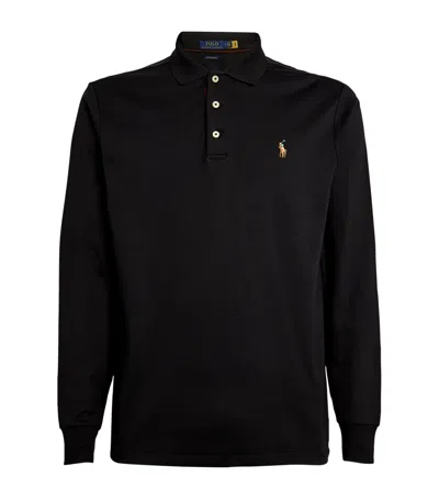 Polo Ralph Lauren Pima Cotton Long-sleeved Polo Shirt In Black