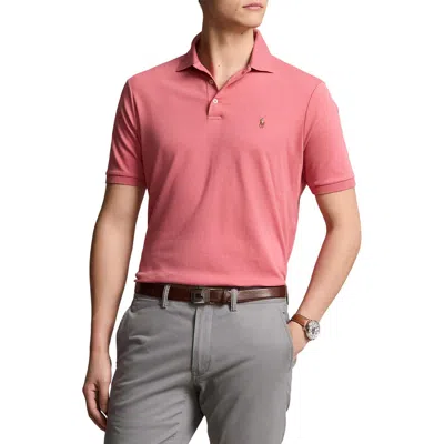 Polo Ralph Lauren Player Logo Slim Fit Pique Polo In Washed Red