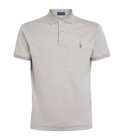 Polo Ralph Lauren Pima Cotton Slim Polo Shirt In Gray