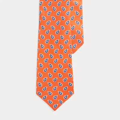 Polo Ralph Lauren Pine Linen Tie In Orange