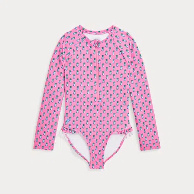 Polo Ralph Lauren Kids' Pineapple-print One-piece Rash Guard In Mini Pineapple