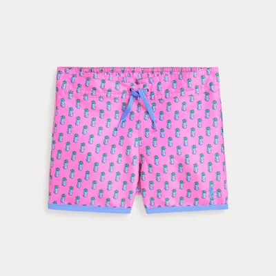 Polo Ralph Lauren Kids' Pineapple-print Swim Trunk In Pink Pineapple Print