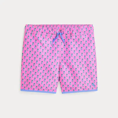 Polo Ralph Lauren Kids' Pineapple-print Swim Trunk In Pink Pineapple Print