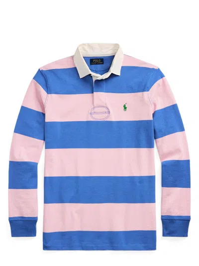 POLO RALPH LAUREN POLO RALPH LAUREN PINK AND BLUE STRIPED RUGBY SHIRT