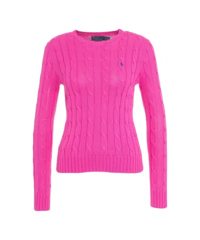 POLO RALPH LAUREN POLO RALPH LAUREN PINK CABLE KNIT SWEATER