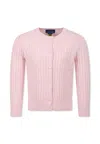 Polo Ralph Lauren Mini-cable Cotton Cardigan In Pink