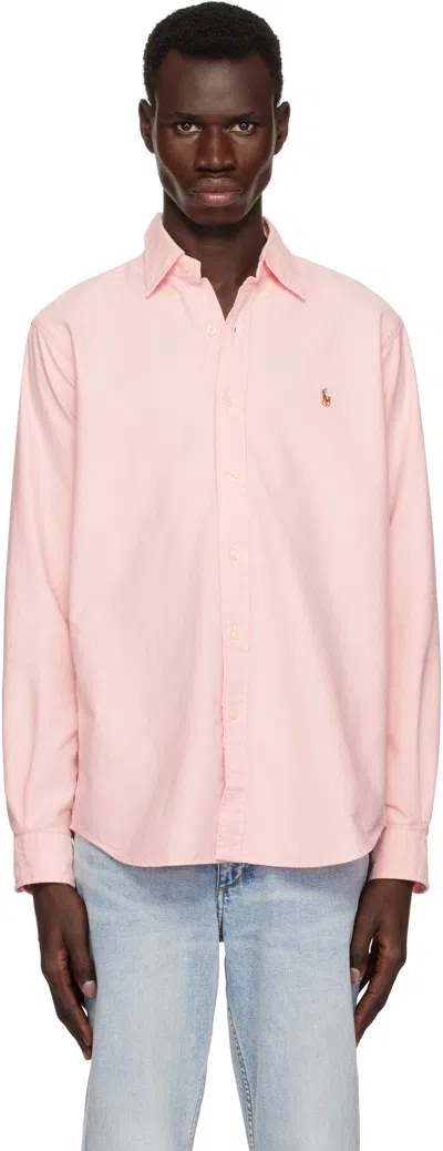 Polo Ralph Lauren Polo Pony-embroidered Cotton-blend Shirt In Pink