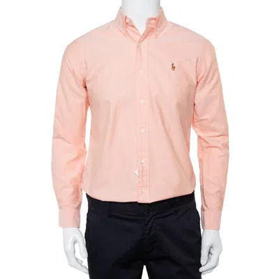 Pre-owned Polo Ralph Lauren Pink Cotton Button Front Custom Fit Shirt S