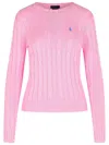 Polo Ralph Lauren Maglia In Cotone A Trecce In Pink