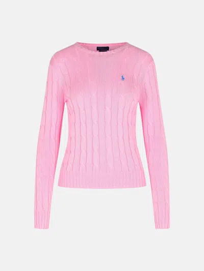 Polo Ralph Lauren Pink Cotton 'julianna' Sweater In Gray