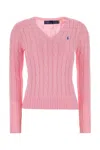 Polo Ralph Lauren Pink Cotton Sweater In Pink